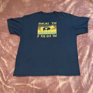 Smoke 'Em if you Got 'Em Short Sleeve T Shirt Mens 3XL Blue‎